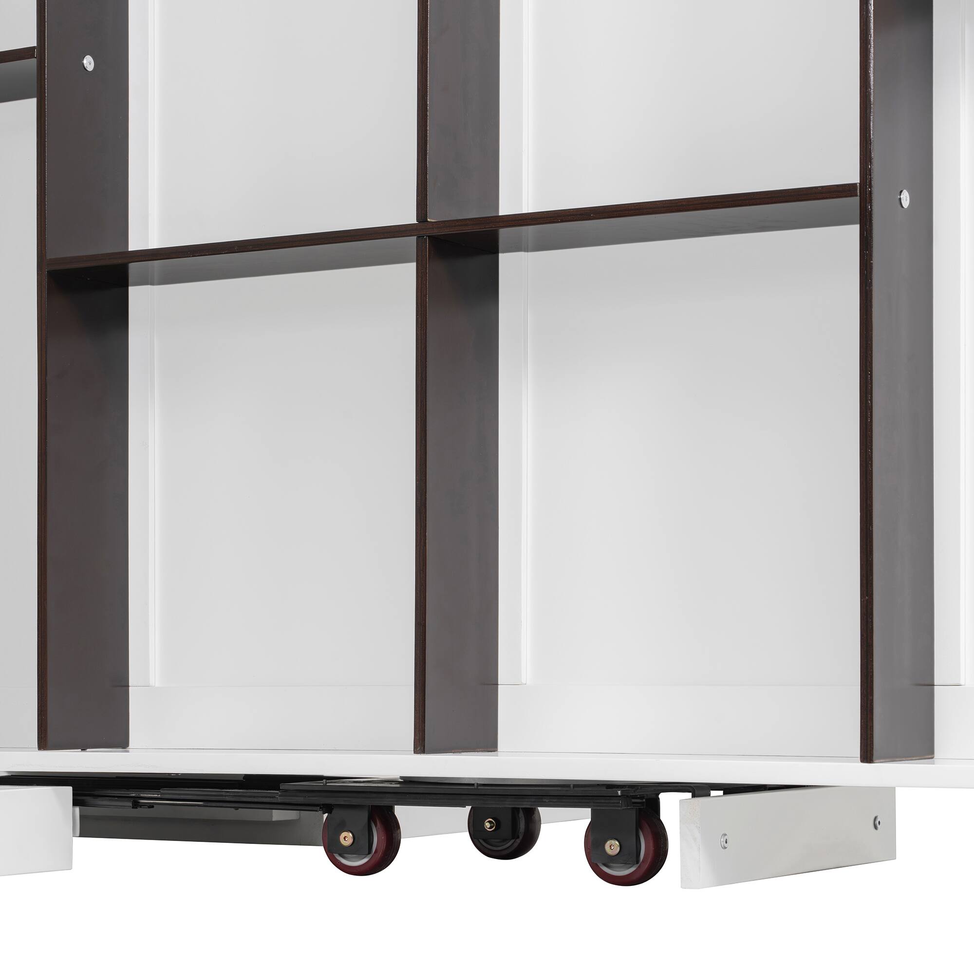 Alt View 8. Anysun - Rotating Queen Murphy Bed - Hidden Storage Racks, Space-Saving Multifunctional Wall Bed for Home Office & Small Rooms - White.