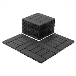 Mondawe - 44 packs 12 x 12 inches Plastic waterproof interlocking decking tiles - Gray