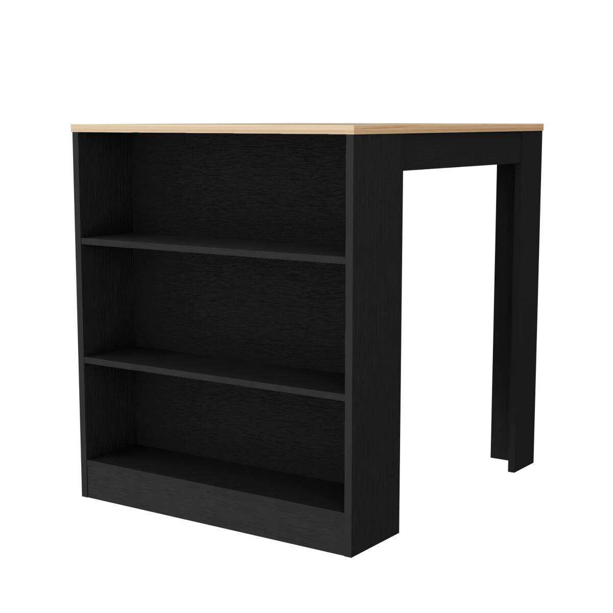 Alt View 3. Loheer - Loheer Modern Stationary Kitchen Island Multicolor Rectangular - Multicolor.