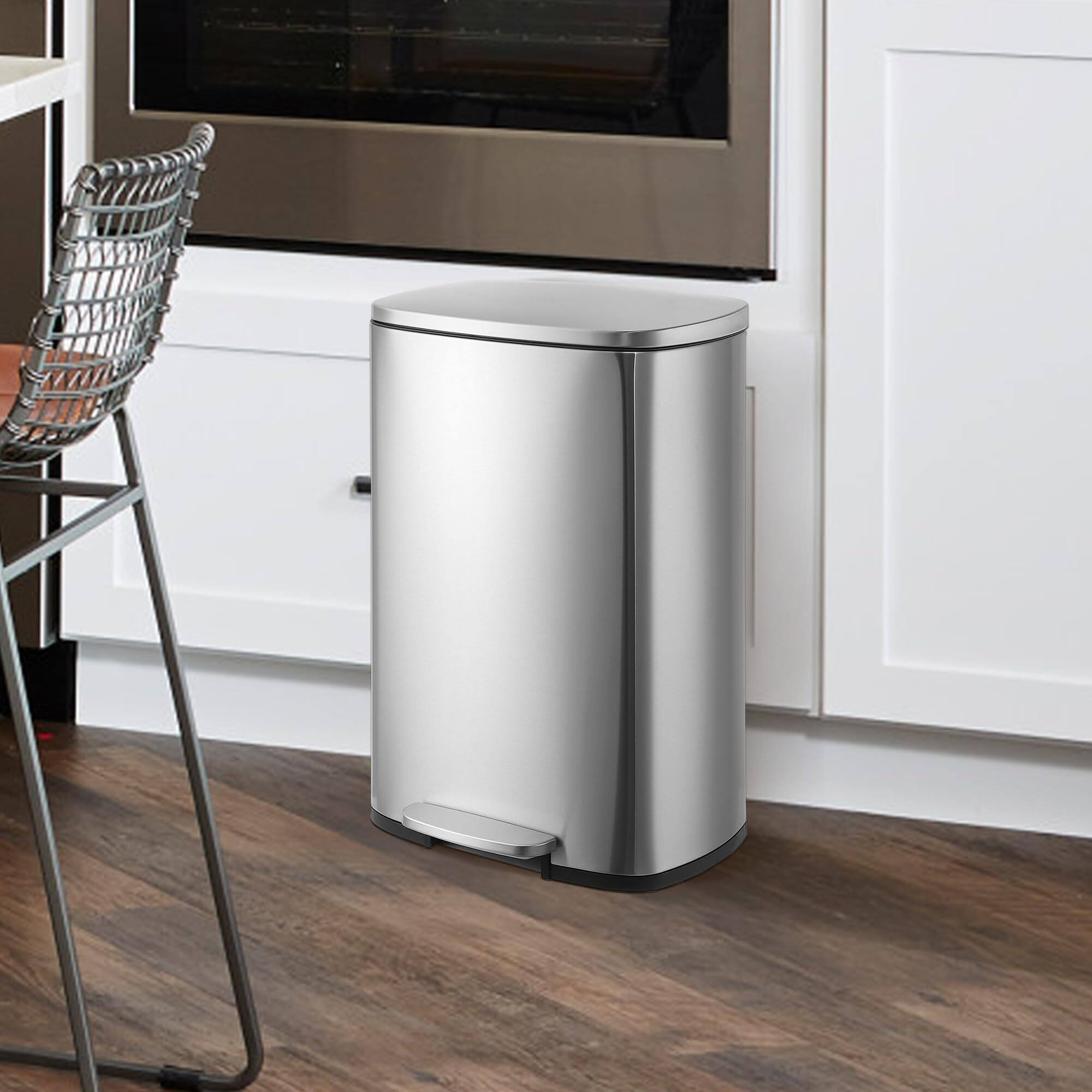 Alt View 2. Acekool - Garbage Can 13 Gallon Tall Kitchen, Hands-Free Stainless Steel Trash Can.