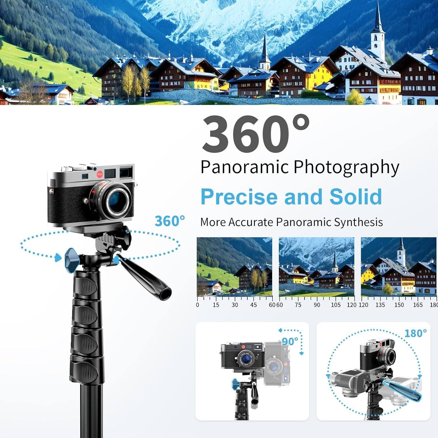 360° Panoramic Photography  
Precise and Solid  
More Accurate Panoramic Synthesis  

0 15 30 45 60 75 90 105 120 135 150 165 180  

360°  
90°  
180°