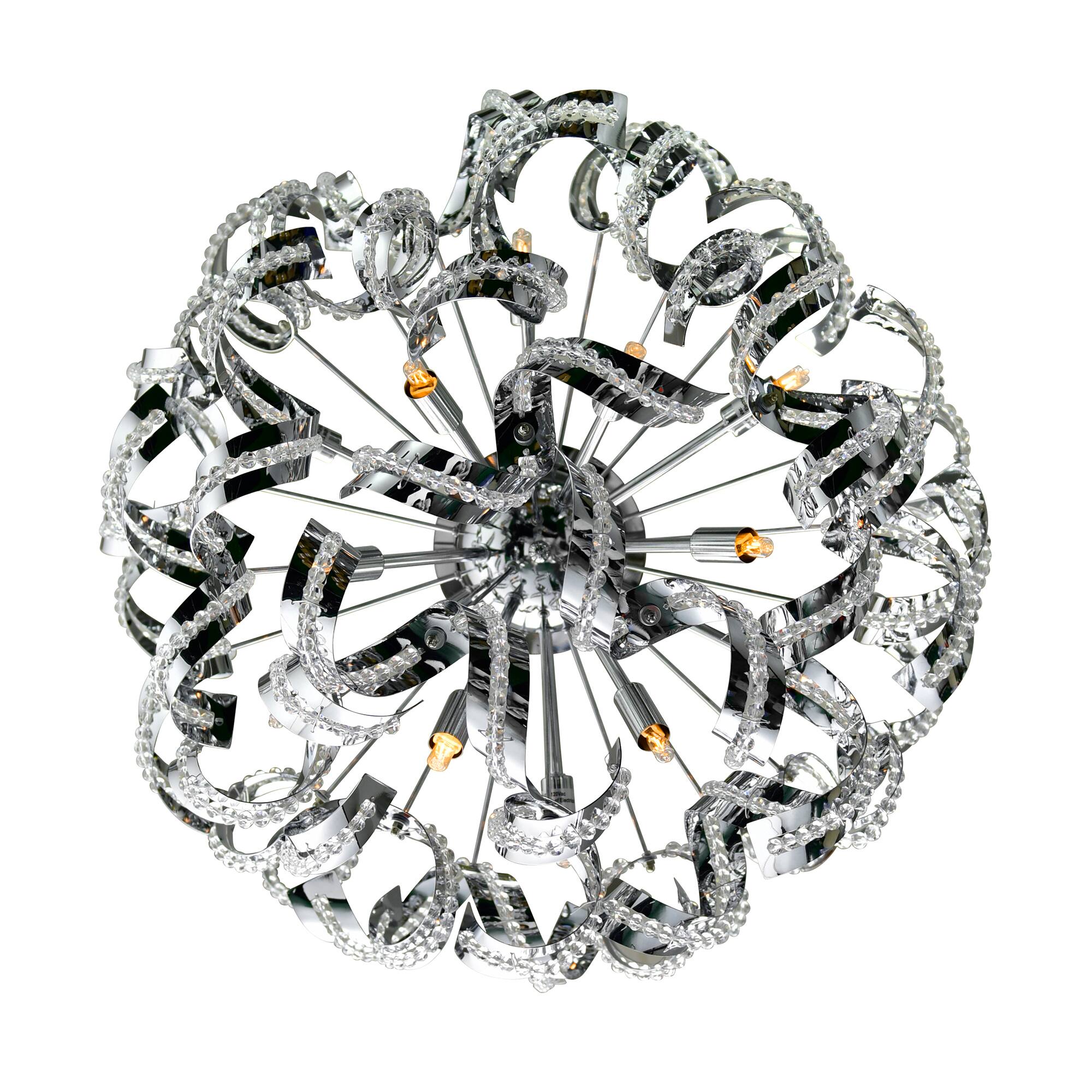 Left. CWI Lighting - Swivel 13 Light Flush Mount With Chrome Finish - Chrome.