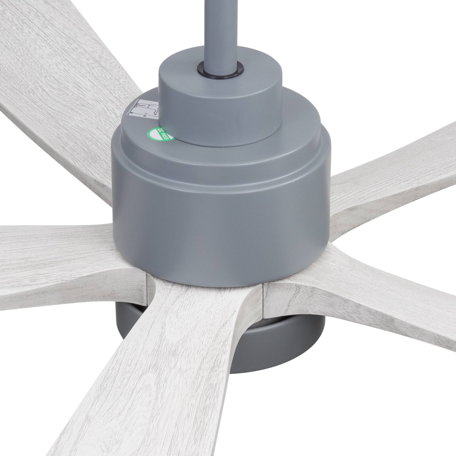 Alt View 1. Sofucor - 52'' Industrial Ceiling Fan with 3CCT Dimmable LED Light & Reversible DC Motor Modern Chandelier Fan for Bedroom Indoor - Grey Wood.