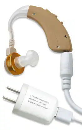 MEDca - Behind the Ear Sound Amplifier - Rechargable BTE Hearing Ear Amplification Device PSAD for the Hard of Hearing - Beige