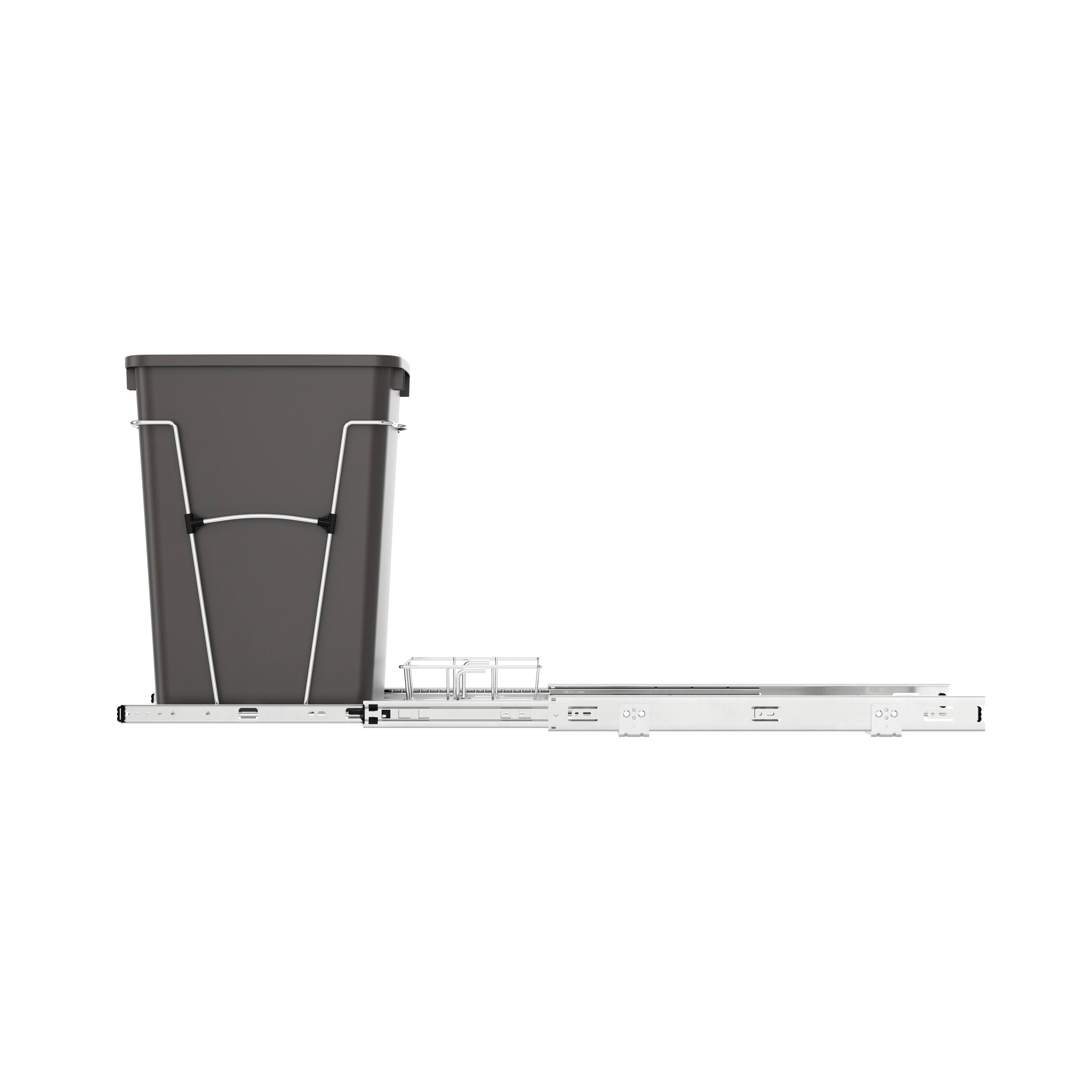 Alt View 8. Rev-A-Shelf - Rev-A-Shelf Pullout Trash Can 35 qt. for Kitchen Cabinets, Gray, RV-12KD-13C-S - Gray.