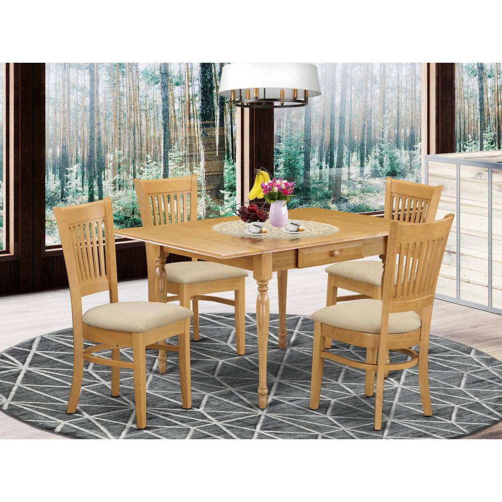 Left. East West Furniture - Dining Room Set Oak - Brown.
