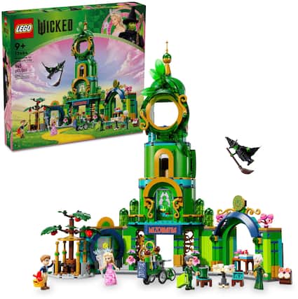 Welcome to Emerald City! This Lego Wicked set includes 75684 pieces and features a green castle, a clock tower, and a variety of characters. The set is designed for children aged 9 and up, and it is a great way to bring the world of Oz to life.