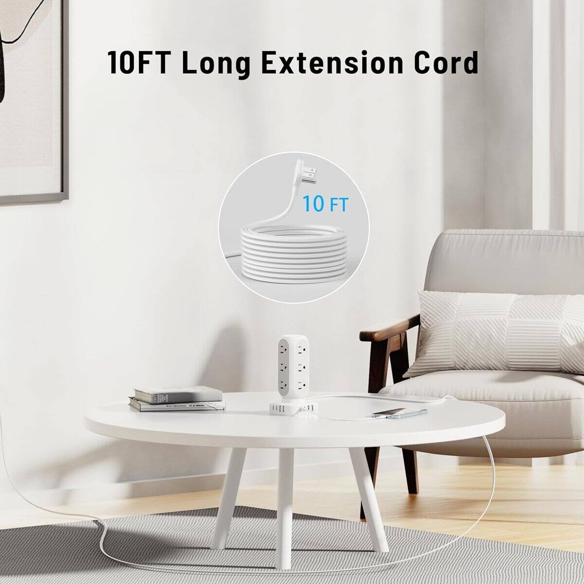 10FT Long Extension Cord  
10 FT