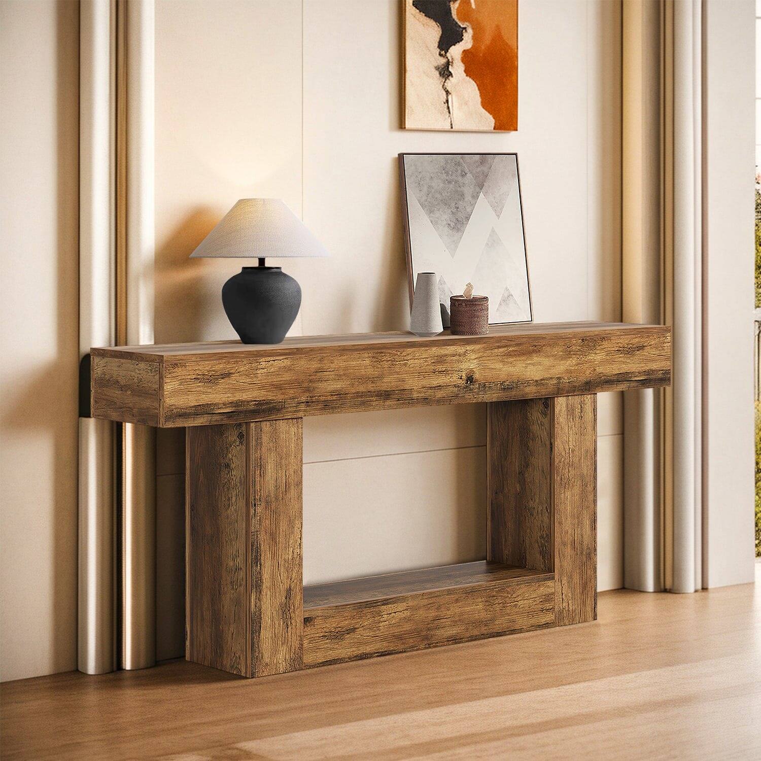 Alt View 4. Kadyn - Kadyn Elegant Wooden Console Table, Perfect Entryway & Display, Brown Sofa Table, Ideal Living Room Furniture, Brown - Brown.