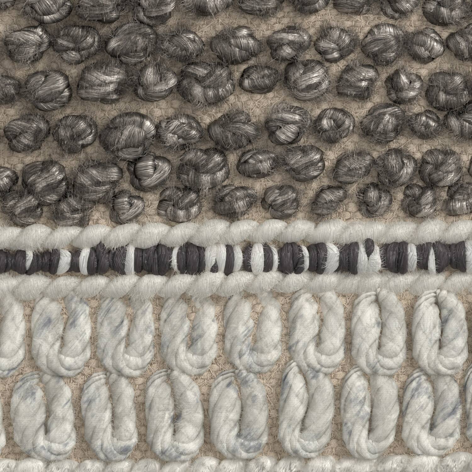 Alt View 6. Simpli Home - Simpli Home Grady 18 inch Wide Square Pouf in Earth Tone Brown Handloom Wool and Cotton - Earth Tone Brown.
