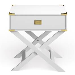 Furniture of America - Nenol Contemporary Wood X-Shape Legs End Table - White