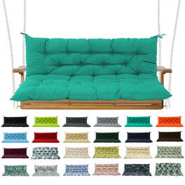 Chateau Abodes - Outdoor Replacement Seat Cushions for 2-3 Person Swing & Bench, Waterproof Sofa Pads with Backrest for Patio Furniture - Lake Blue