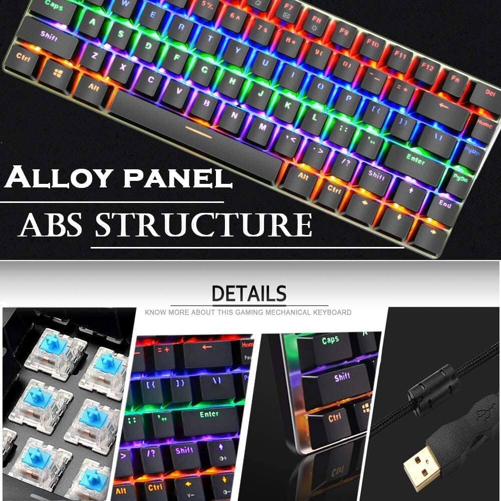 ALLOY PANEL  
ABS STRUCTURE  

DETAILS  
KNOW MORE ABOUT THIS GAMING MECHANICAL KEYBOARD  

Caps W 5% Q F7 E 6A A FB 75 Shift S F9 T 8+ D F10 Y 9 Ctrl Z F F11 x U DI F12 G I C H - Fn Alt O = V J Del P K [ N L 1 Hume M : 1< " V Pyup 1? Enter ALLOY PANEL Alt Shift PDn Ctrl End ABS STRUCTURE DETAILS KNOW MORE ABOUT THIS GAMING MECHANICAL KEYBOARD Hom Par Caps R E 1> V P Shift Enter Ctrl Alt I? Ctrl Shift V- 0+ 9- CI