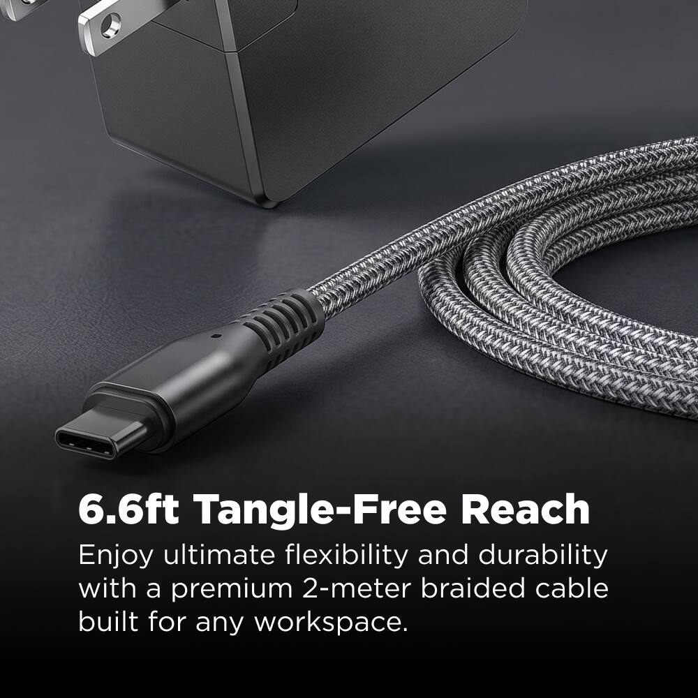 6.6ft Tangle-Free Reach  
Enjoy ultimate flexibility and durability with a premium 2-meter braided cable built for any workspace.