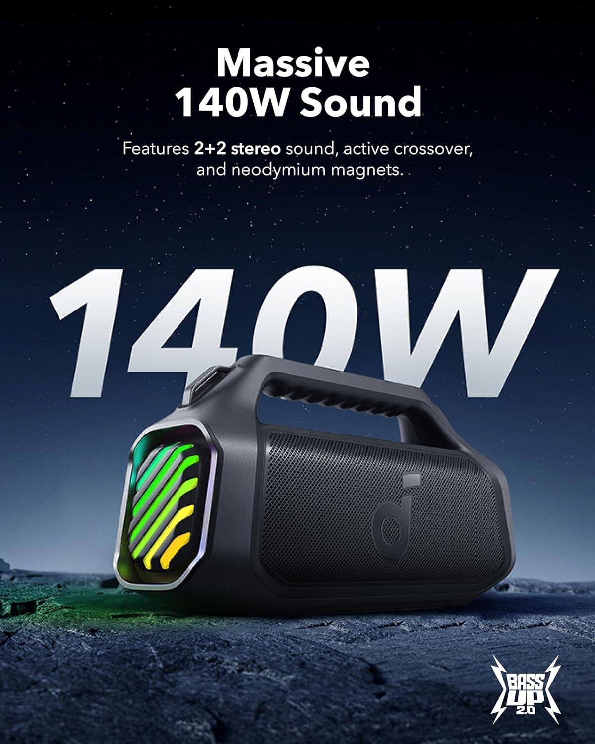 Soundcore by Anker Boom 2 Plus IPX7 Waterproof 140W Bluetooth