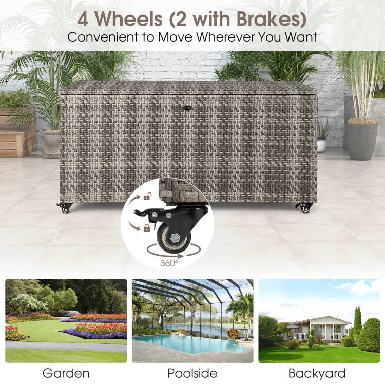 4 Wheels (2 with Brakes) Convenient to Move Wherever You Want

360°

Garden Poolside Backyard