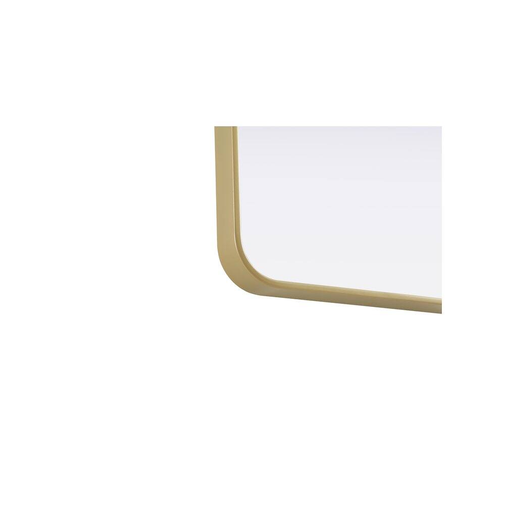 Left. Elegant Decor - Contour Metal Rectangle Mirror 18x60 in Brass - Brass.