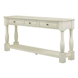 Forest'nSky - Antique Console Table with Drawers and Shelf for Entryway - White