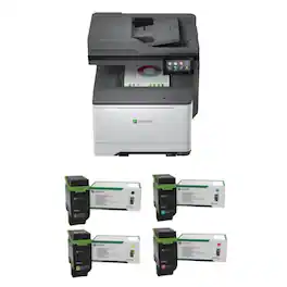 Lexmark - CX532adwe Color Laser Wireless All-in-One Printer + Cyan, Magenta, Yellow and Black Toner Cartridges Bundle - Color Laser