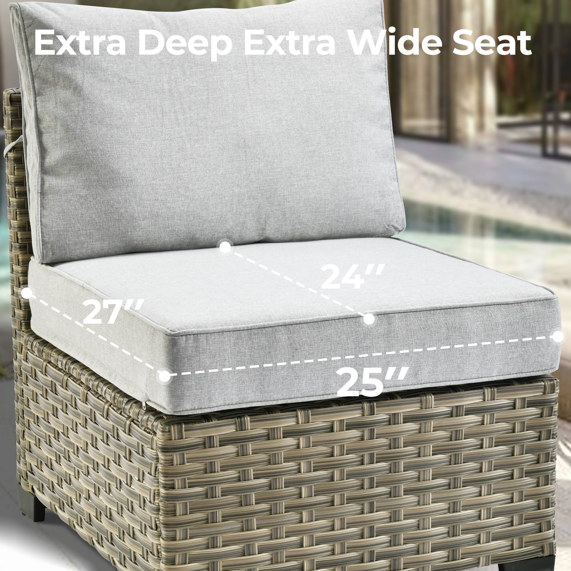 Extra Deep Extra Wide Seat  
27" 24" 25"