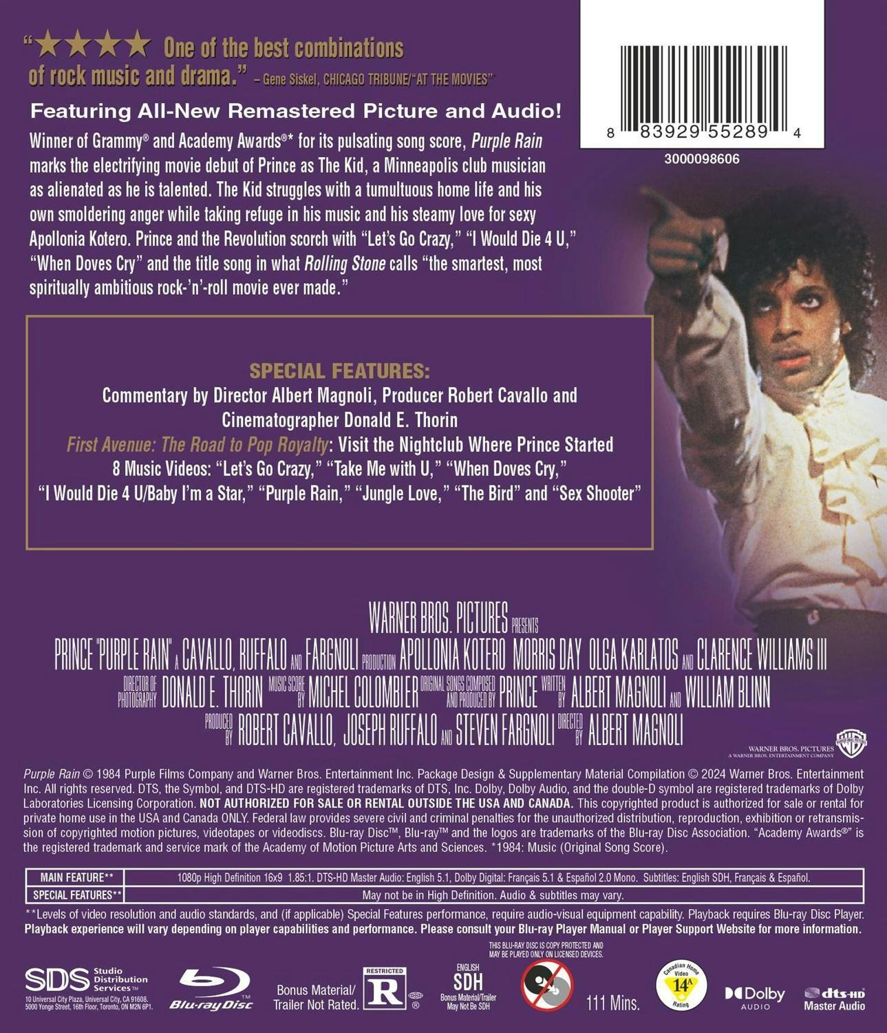 Back. Purple Rain (Remastered) [Blu-ray].