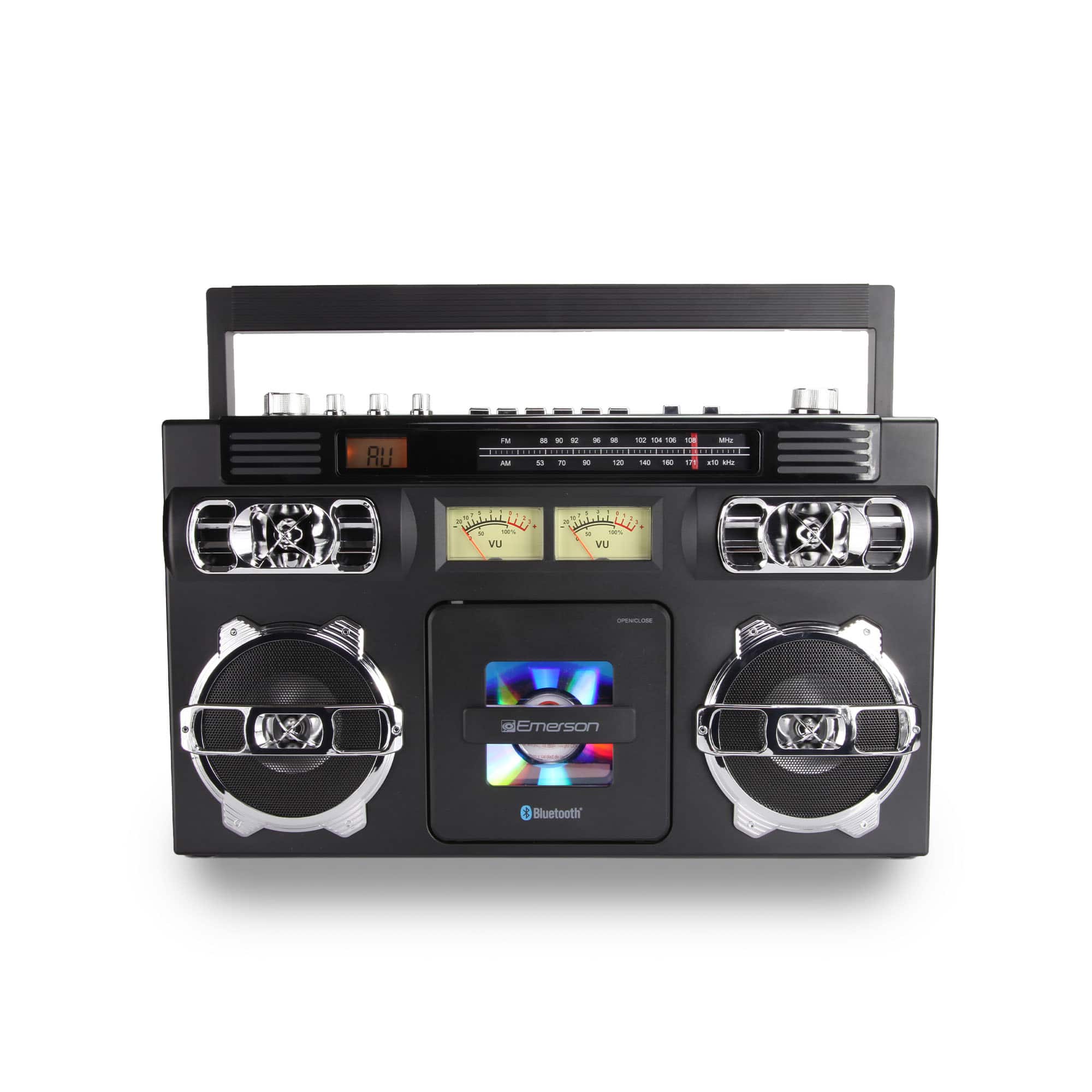 Emerson - Retro Portable Bluetooth CD Player with AM/FM Radio, High-Performance Speakers (EPB-3004) - Black