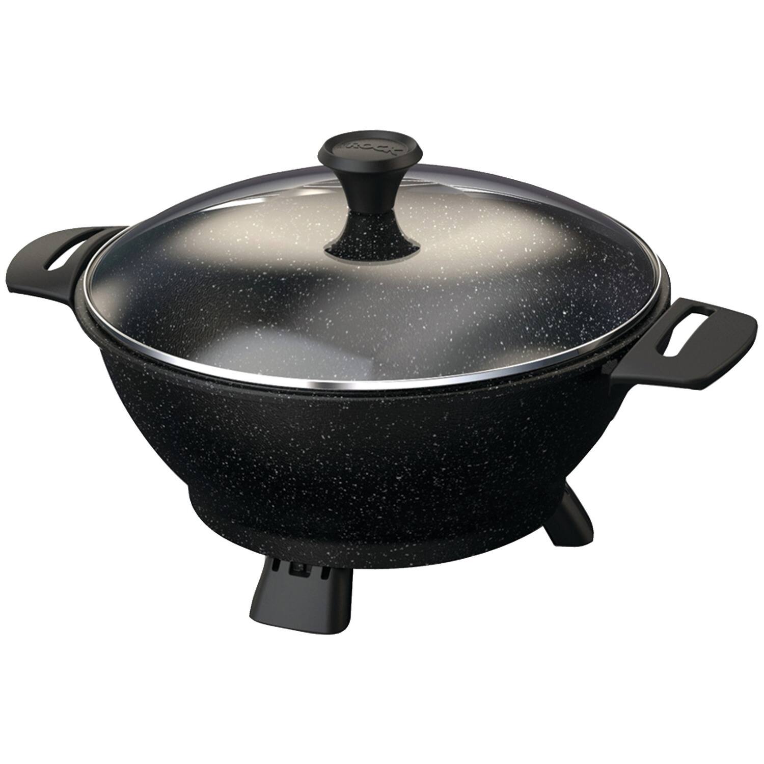 THE ROCK by Starfrit - 024404-002-0000 Electric Multi-use Pot With Bakelite Handles - Black