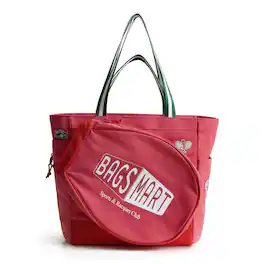 Bagsmart - Advantage 25L Tennis Tote, Water-Repellent Tote with 15.6" Laptop Sleeve for Court & Work - Paris Red
