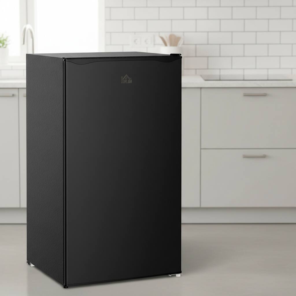 Angle. Forest'nSky - 3.2 Cu.Ft Mini Fridge with Freezer - Energy Efficient, Adjustable Thermostat & Reversible Door, Black - Black.