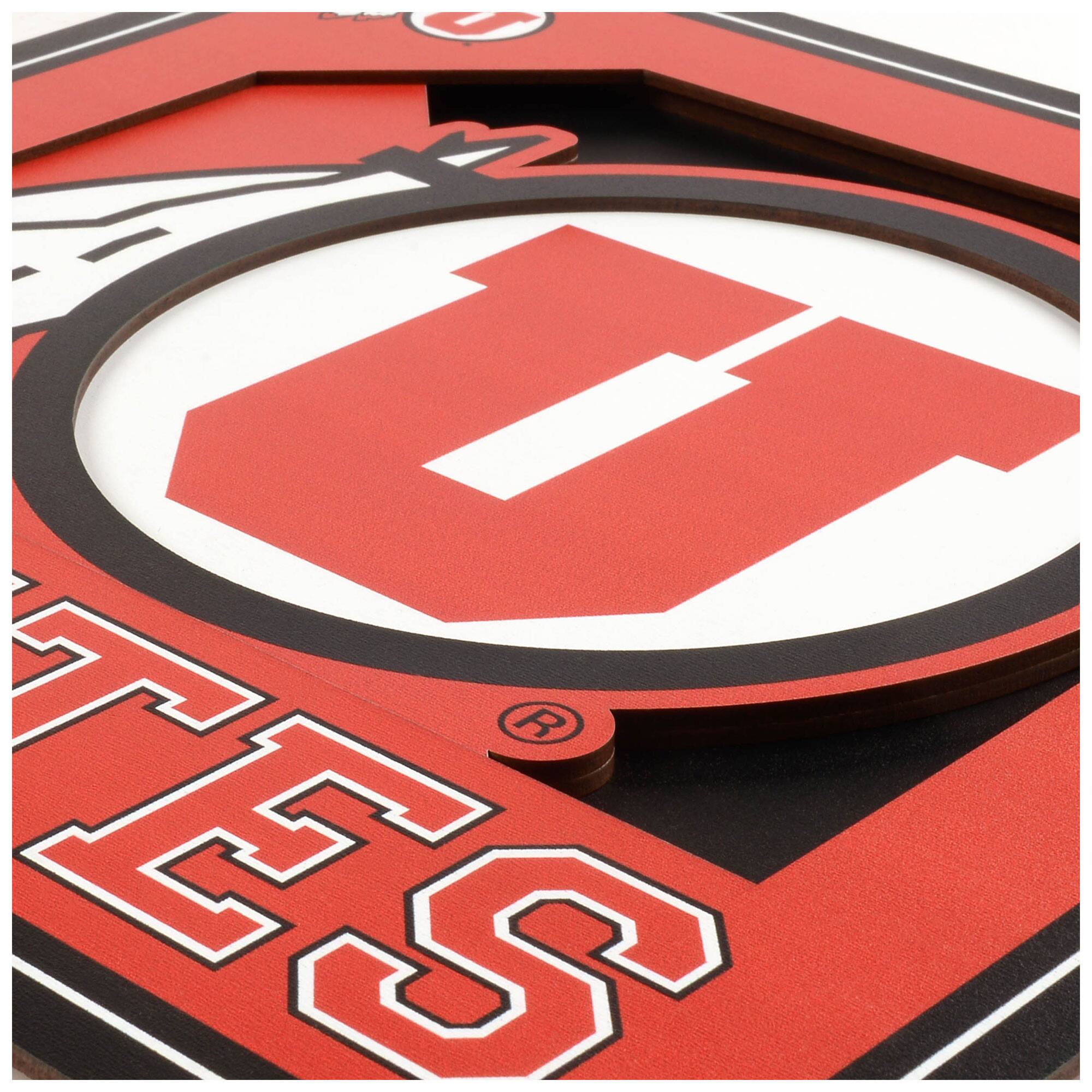 Alt View 1. YouTheFan - Utah Utes 12'' x 12'' 3D Logo Wall Art - Multicolor.