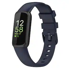 StrapsCo - Active Band Silicone Rubber Watch Strap For Fitbit Inspire 3 (Short-Medium) - Dark Blue