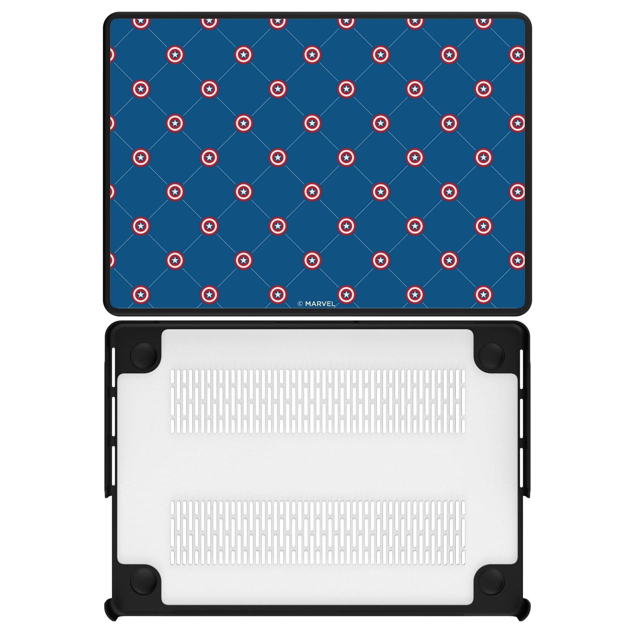 Keyscaper - Marvel Pattern Laptop Case - Apple MacBook Pro (13-inch, 2020) - Captain America