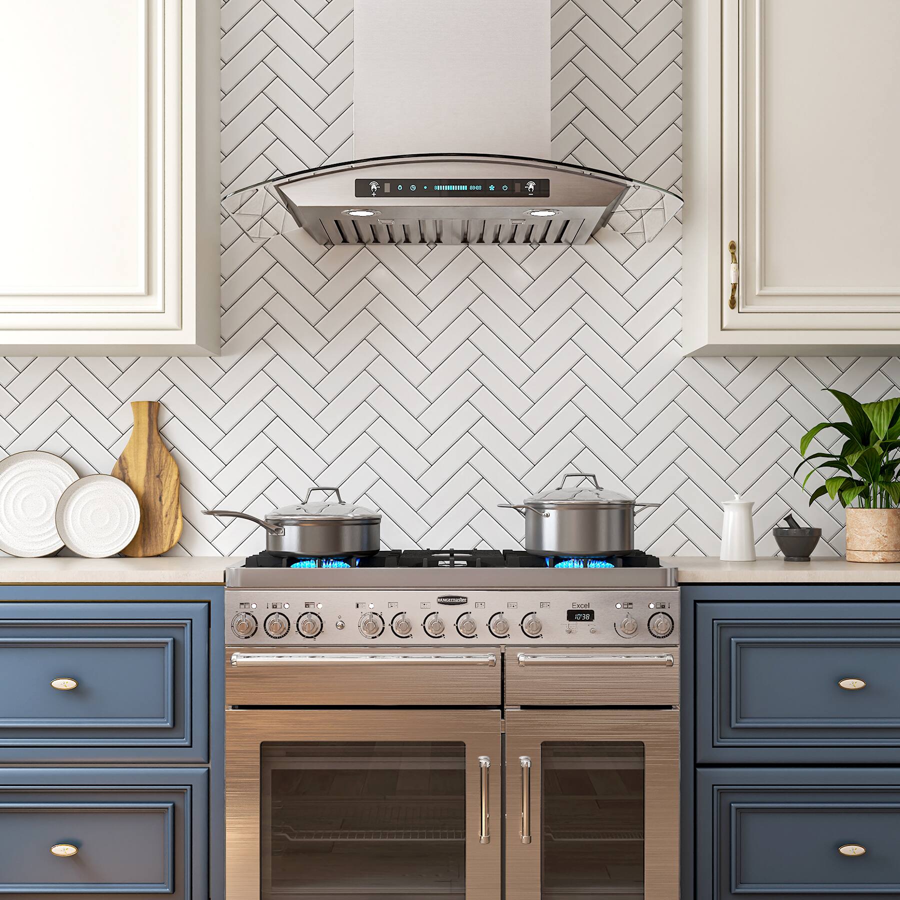 Alt View 1. Onefly - 30 inches - Ducted - Wall Mount Range Hood - silver.