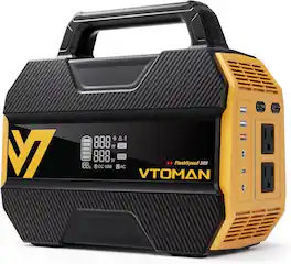 VTOMAN - FlashSpeed 300 Portable Power Station , 230Wh, 300W AC output, 100W PD Fast Charge for Camping, Home & RV. (230 Wh Capacity)