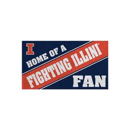 Evergreen Enterprises - Illinois Fighting Illini 16" x 28" Home of a Fan Indoor/Outdoor Logo Turf Mat - Multicolor