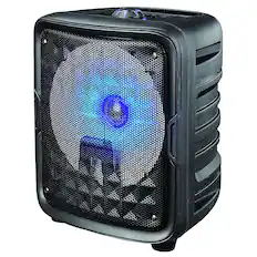 Front. iQ Sound - 8" Bluetooth Speaker with True Wireless Technology - Black.
