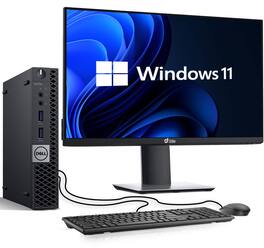 Dell - Refurbished Excellent - 3040 Tiny Desktop Computer PC | Intel Core i5-6th 2.5GHz | 16GB RAM | 500GB HDD | 22" LED Screen | KB & Mouse | Win11 - Black
