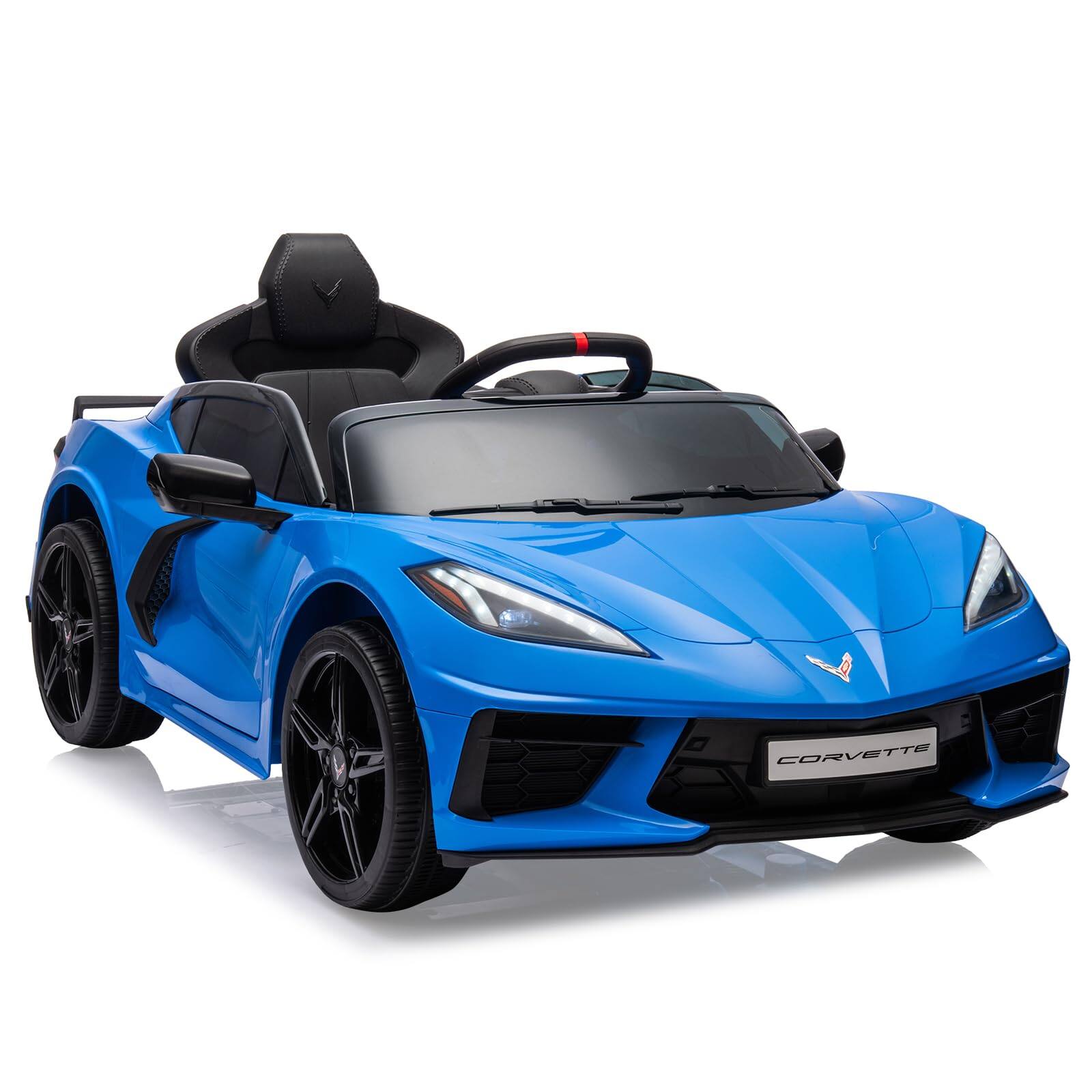 Front. Jojoka - 12V Kids Ride on Car Licensed Corvette Battery Powered Car for Toddles Electric Sports Car Toy with Remote Control.
