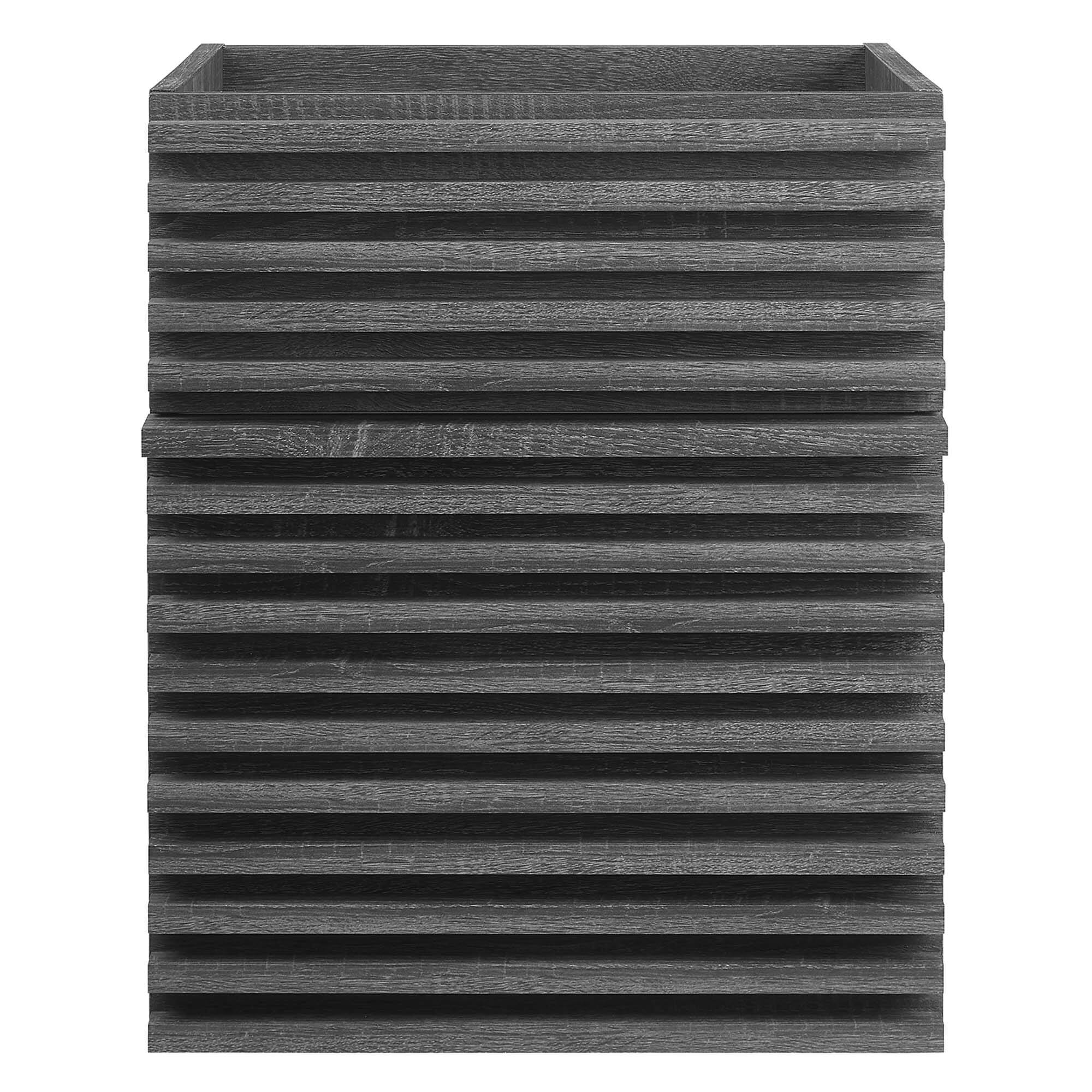 Alt View 4. Modway - Render Wall-Mount Bathroom Cabinet Basin Not Included - Charcoal.