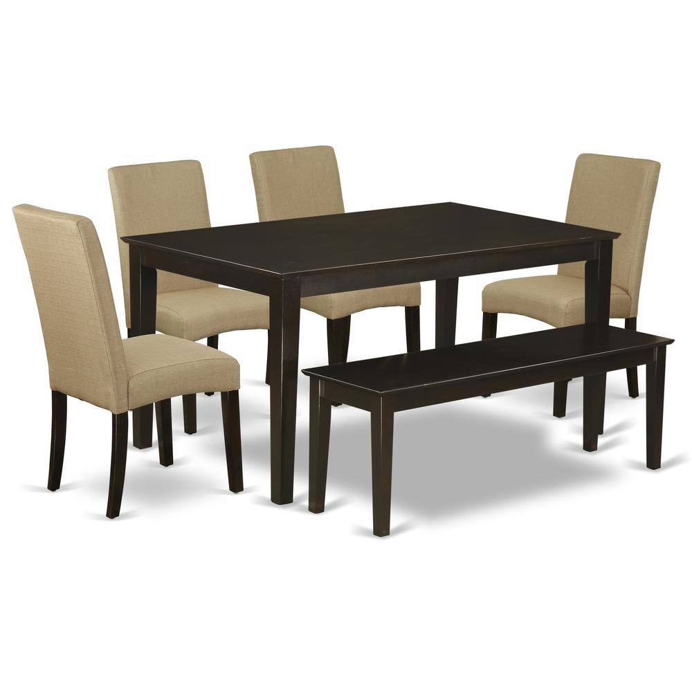 Back. East West Furniture - Dining Room Set Cappuccino - Brown.