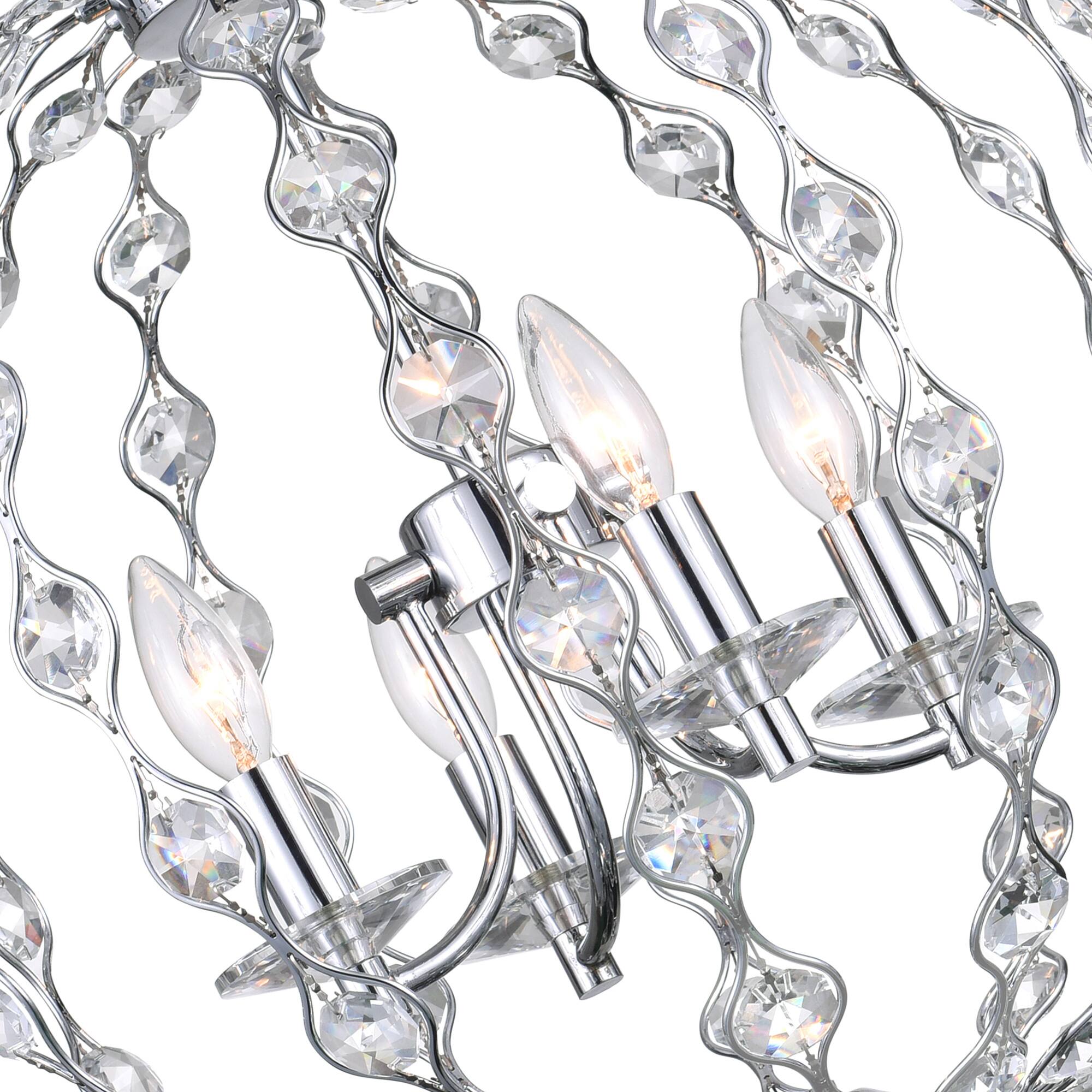 Left. CWI Lighting - Esia 4 Light Chandelier With Chrome Finish - Chrome.