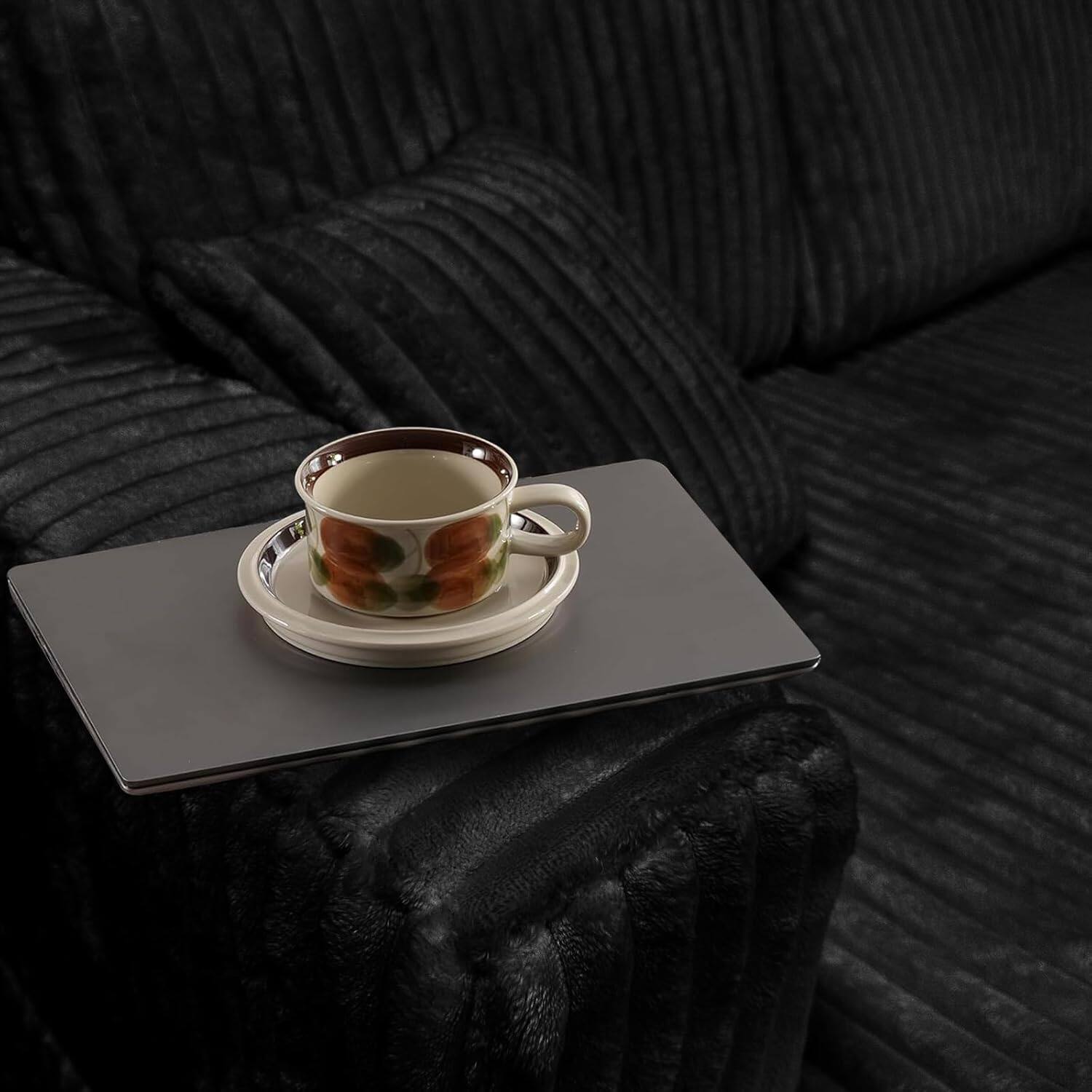 Alt View 5. Meqiodas - 4 Seater Oversized  Modular Sectional Sofa, U Shaped Extra Large Corduroy Couch with Double Chaises - Black.