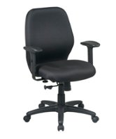 Office Star Products - Mid Back 2 to 1 Synchro Tilt Chair - Black - Front_Zoom