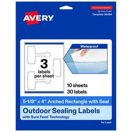 Avery - Avery® Sealing Labels, 5-1/8" x 4", Outdoor Waterproof, 30 Total - White
