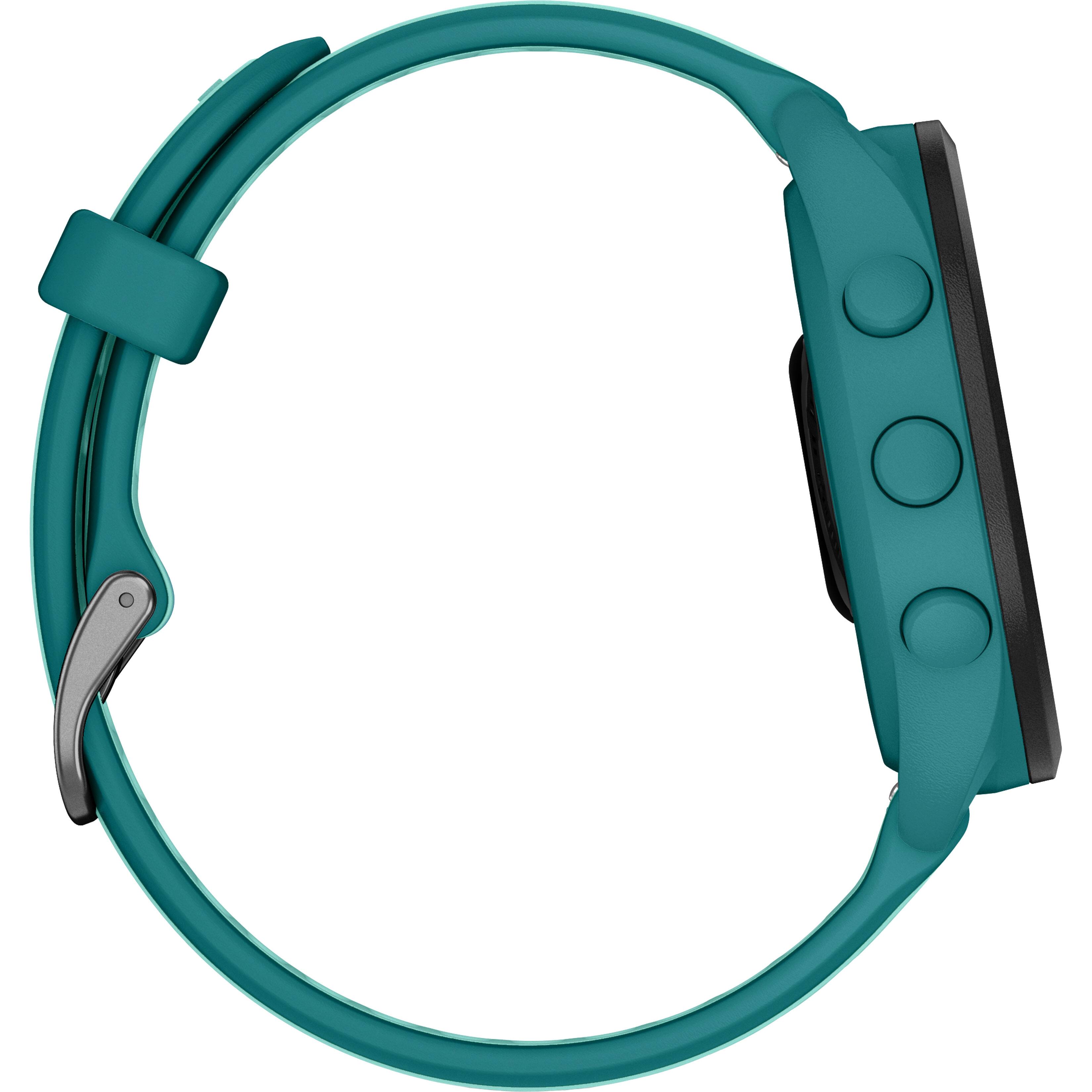 Alt View 1. Garmin - Forerunner 165 Music GPS Smartwatch 43 mm Fiber-Reinforced Polymer - Turquoise/Aqua.