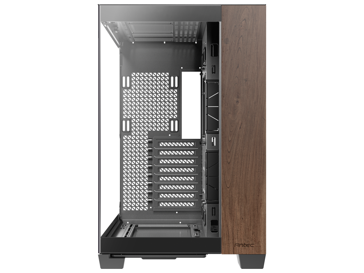 Alt View 5. Antec - Antec C8 Wood, Dual-chamber, Type-C, 360mm Radiator, Seamless TG Panels, RTX 40 compatible Full-Tower Case - Wood.