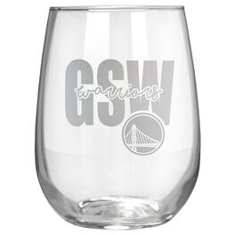 Great American Products - Golden State Warriors Etched 17oz. City Stemless Wine Glass - Multicolor