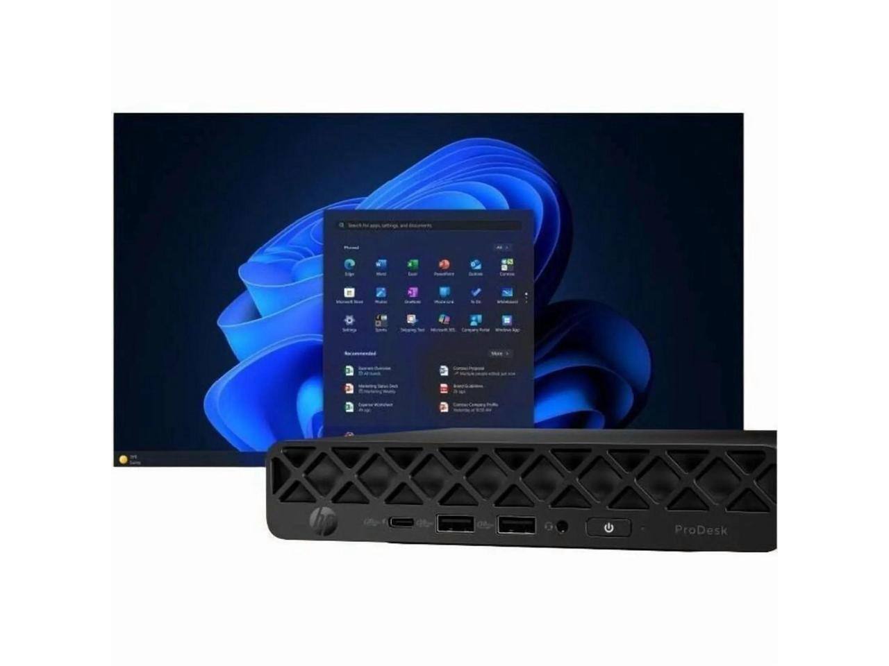 Alt View 9. HP - HP ProDesk 4 G1i - Intel Ultra 5 235T - 32GB - 512GB NVMe SSD - Mini PC - Black - Q870 - Win 11 Pro - DDR5 - Wi-Fi 6E - Jack Black.