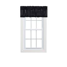 Ellis Curtain - Ellis Stacey Solid Color Window 1.5" Rod Pocket High Quality Fabric Balloon Valance 60"x15" - Black