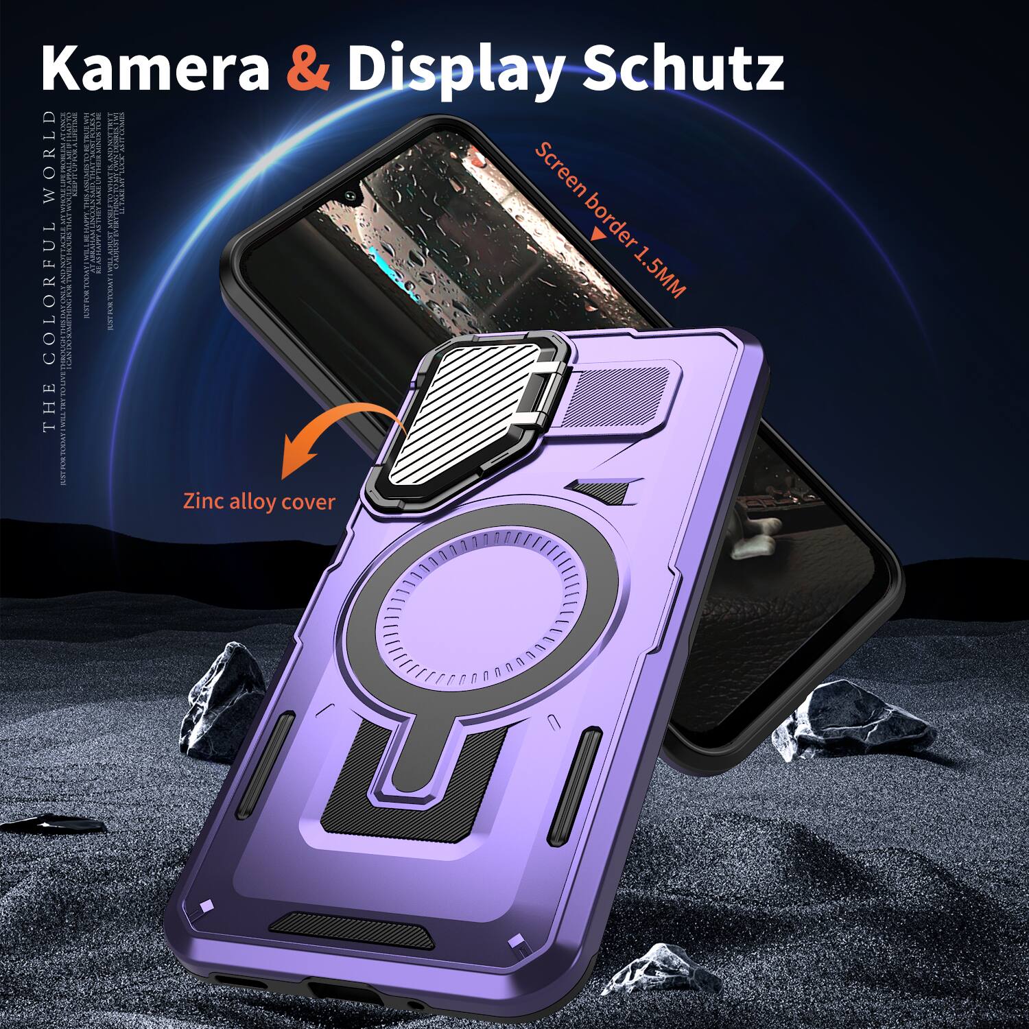 Kamera & Display Schutz  
Screen border 1.5MM  
Zinc alloy cover